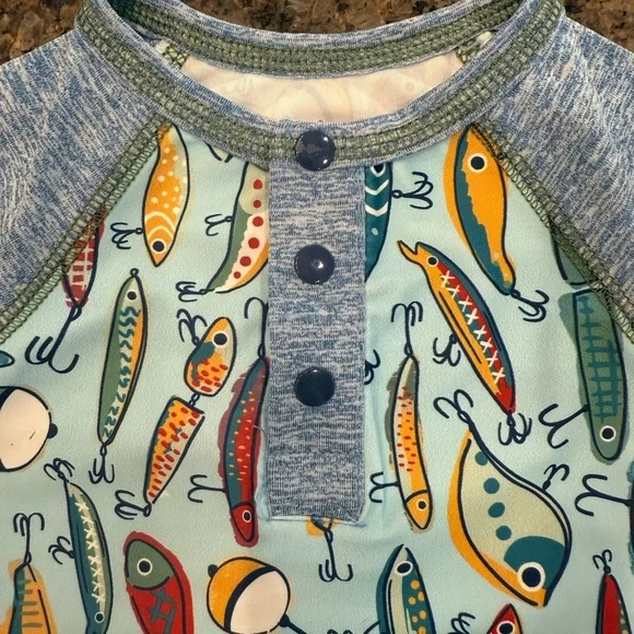 Mud Pie Baby Fishing Lure Rashguard Swim Swimsuit 3-6 Months - Picture 2 of 4